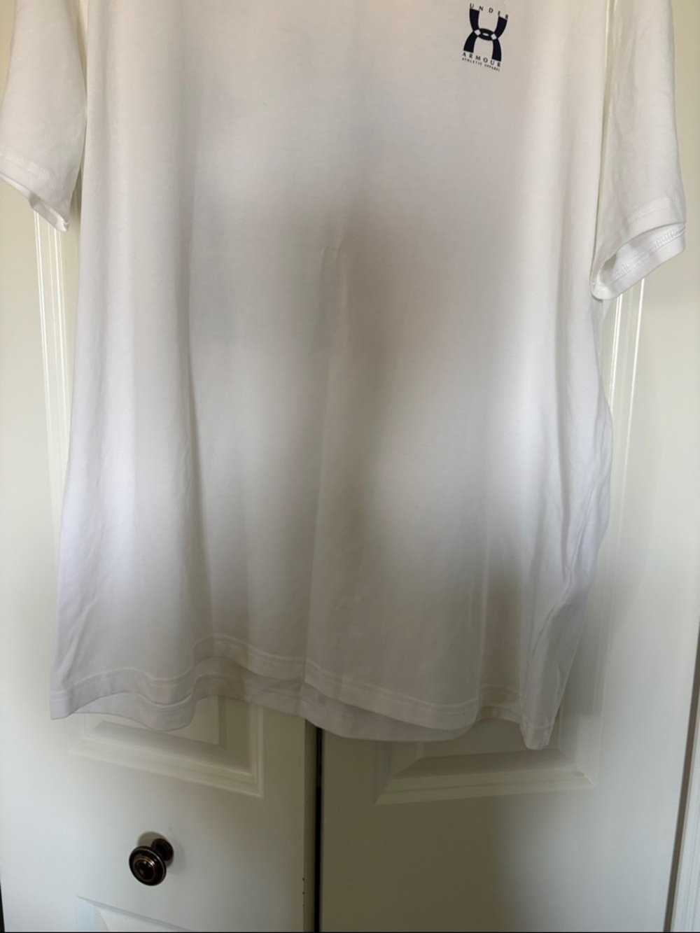 Under Armour White Short Sleeve Tee with Green & Yellow Logos - Picture 6 of 10